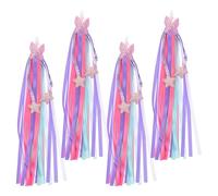 Gatuida 4 borlas para Manillar de Bicicleta: serpentinas de Colores para niños - Cintas de arcoíris para Manillar, Decoraciones para patinetes, Bicicletas y cochecitos de niños pequeños