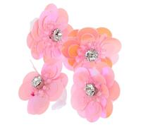 Gatuida 4 Hebillas para Zapatos Rosas Flores Hechas a Mano Adornos Lentejuelas y Cuentas Brillantes Clips Decorativos para Cordones Estilo Coreano Dulce para Calzado Casual y Deportivo