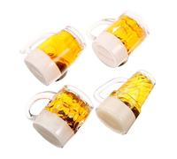 Gatuida 4 Piezas Adorable Taza En Miniatura Jarro De Cerveza Minitaza Decoraciones Modelo De Taza De Cerveza Pequeña Jarra De Cerveza Pequeños Vasos De Cerveza La Escena Adorna El Plastico