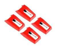 Gatuida 4 piezas Agujas de Repuesto para Tocadiscos de Rojo Compatible con Tocadiscos y Gramófono Instalación Material Duradero Respuesta Graves