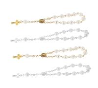 Gatuida 4 Piezas Bautismo en la Cadena de Dedos del Rosario favores de Fiesta de Bautizo Joyas de bebé para niñas pequeñas Pulseras de bebé para niñas pequeñas aleación