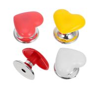Gatuida 4 piezas Botón de Descarga Inodoro Forma Corazón Botón Pulsador Tanque con Adhesión Segura para Reparación y Decoración Baño Rosa Blanco Rojo Amarillo