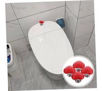 Gatuida 4 piezas Botón de Descarga para Tanque de Inodoro Forma Corazón Resistente Fácil Instalación Accesorio Baño Rojo