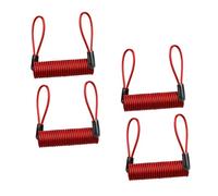 Gatuida 4 Piezas Cable de Bloqueo para Disco de Freno de Bicicleta Cable de Acero Resistente Transparente Rojo Cuerda Antirrobo con Función de Recordatorio para Moto Scooter y Bicicleta
