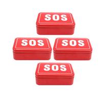 Gatuida 4 piezas Caja de Almacenamiento Sos de Hojalata Resistente para Exteriores Interiores de Compacto y Ligero para Organizar Herramientas Pequeñas y Equipo de Viaje