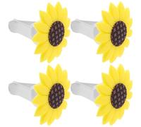 Gatuida 4 Piezas Clip Aromaterapia para Coche Diseño Girasol, Difusor Ventilación Compacto Goma Seguro y Ligero, Decoración Tablero Automóvil Adecuado para Ambientar y Proteger el