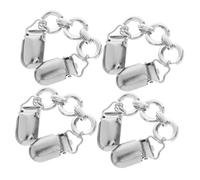 Gatuida 4 Piezas Clip de suéter de anillo botón de bufanda Vestido clip cinch broche de ropa hebilla de ropa pisotón clip de cincha de camisa clips de camisa Aleación de zinc Plata