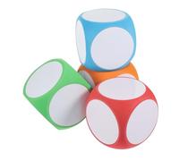 Gatuida 4 Piezas Dados de Espuma Borrables para DIY Dados Portátiles para Rojo Naranja Azul y Verde para Fiestas y Actividades Educativas