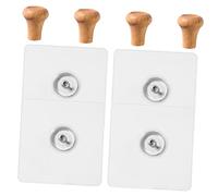 Gatuida 4 piezas Gancho Adhesivo de Madera sin Taladro Colgador Decorativo para Pared Percha para Ropa y Sombreros para Cocina Baño y Dormitorio Resistente y Fácil de Usar