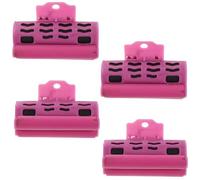 Gatuida 4 pinzas para rulos calientes - Pinzas para rizar el cabello grandes y pequeñas con protección térmica para peinar - Soporte térmico para rulos de peluquería y viajes