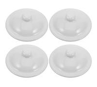 Gatuida 4 Tapas Redondas de Esmalte para Tazas y Teteras, Reutilizables, Fáciles de Limpiar y Que Previenen Derrames, Ideales para Uso en Casa y Cocina