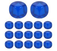Gatuida 40 Dados Azules translúcidos en Blanco - 12 mm/0,5" - Dados de 6 Caras con Esquinas Redondeadas para Juegos de Mesa y enseñanza en el Aula - Cubos para Contar en Juegos de matemáticas y