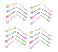 Gatuida 40 Juegos Mini Utensilios de Coloridos para Casa de Muñecas y Tenedores Pequeños de Decoración Creativa para Manualidades Infantiles