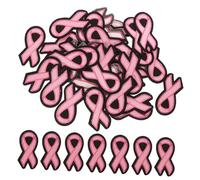 Gatuida 40 piezas Parche de Adhesivo Cinta Concienciación Cáncer Mama Bordado Decorativo para Ropa DIY
