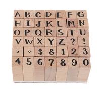 Gatuida 42 Piezas 42 Sellos de Madera Números y Letras del Alfabeto, Kit Combinado para Manualidades y Scrapbooking, Sellos de Goma Reutilizables para Decoración y Organización, Juego