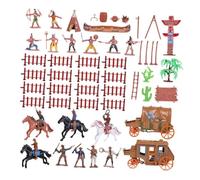 Gatuida 43 Piezas Figuras Decorativas de Vaqueros Indios de Plástico para Realistas y de Jardín de Arena