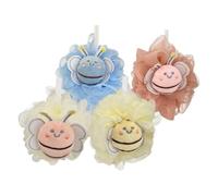 Gatuida 4piezas Bola de Baño de Abeja para Esponja Vegetal Suave y Delicada para Bañarse y Jugar la Ducha Color Amarillo