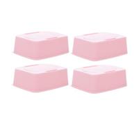 Gatuida 4piezas Caja De Almacenamiento Para Pañuelos Desechables y Húmedas Diseño Elegante y Portátil Para Bebés Para y Uso Diario Resistente Al Agua Desgaste Color Rosa