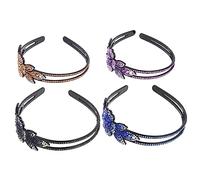 Gatuida 4piezas Diadema De Flores De Cinco Pétalos Con Peine De Dientes Ancha y Antideslizante Accesorio Cabello De Mujer Decoración Para Fiesta