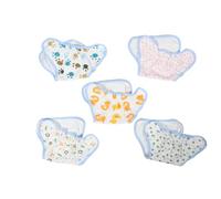 Gatuida 5 Pañales de Tela de Algodón para Ñiño Recién Nacido y Pequeños, Reutilizables, Lavables, Estampados Divertidos (patrones de Pato, Rana, León, Cocodrilo y Huellas)