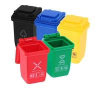 Gatuida 5 Piezas Bote de Basura pequeño Bote de Basura en Miniatura contenedor Miniatura diminuto Modelo de Bote de Basura 1: Mini Botes de Basura de Juguete Toy Trash Can el plastico