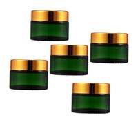 Gatuida 5 piezas Botes Cosméticos de Vidrio de Frascos Recargables para Cremas y Ungüentos Envases Vacíos Portátiles y Compactos para Viaje Resistentes y Prueba de Fugas