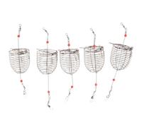 Gatuida 5 Piezas Jaula Trampa para Pesca de Acero Inoxidable Tapa de Resorte y Estructura Soldada, Cesta para Cebo Fácil de Usar Adecuado para Cangrejos y Camarones