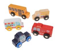 Gatuida 5 Piezas Juguetes de Vehículos de Madera para Mini Figuras de Coches Pequeños Cognitivos y Educativos Regalo Seguro y Divertido para Niñas de Varias