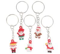 Gatuida 5 Piezas Mini Santa Claus Keychains PVC Christmas Keyring Accessories For Women Festive Bag Charms Stocking Stuffers
