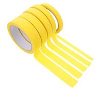 Gatuida 5 rollos Cinta de Carrocero Papel Crepé Fácil de Rasgar para Pintura de Coches y Muebles Amarillos de Adhesiva Reposicionable y Duradera para Decoración y Manualidades