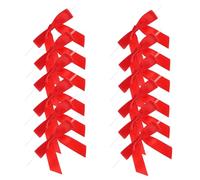 Gatuida 50 Piezas Unidades Lazos Decorativos Pequeños Rojos de Poliéster con Alambre Ajustable para Manualidades Embalaje de Regalos y Decoración de Fiestas