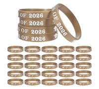 Gatuida 50 Unidades Pulseras de Silicona Doradas Flexibles y Suaves para Fiestas de Graduación 2026, Recuerdos Ideales para Alumnos y Regalos para Maestros y Padres