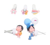 Gatuida 5piezas Clip De Ventilación Para Auto Adorno Interior Caricatura De Pareja Ambientador Aromático Decoración De Salida De Aire Flores y Globos Incluye Fragancias