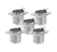 Gatuida 5piezas Conector XLR Hembra Metálico para Montaje Panel Socket De Audio Estéreo Kit para Sistemas De Sonido y Equipos Profesionales