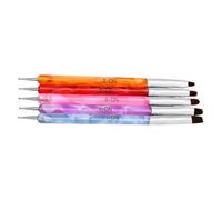 Gatuida 5piezas Taladro para Decoración de Uñas Pincel Dual Colores para Esculpir Uñas Gel Acrílico UV Constructor Pintura y Dibujo Salones de Belleza