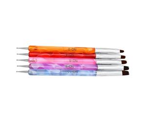 Gatuida 5piezas Taladro para Decoración de Uñas Pincel Dual Colores para Esculpir Uñas Gel Acrílico UV Constructor Pintura y Dibujo Salones de Belleza