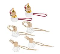 Gatuida 6 Ambientadores Colgantes para Coche en Botella de Vidrio Vacía, Difusor de Perfume Automático, Material Madera y Vidrio, Diseño Creativo para Amantes del Coche Varios estilos