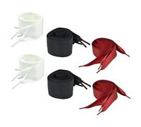 Gatuida 6 pares Cordones de Satén Anchos y Planos para Zapatillas de Cinta de Seda Suave con Lazo Cordones de Zapato de Raso para Deportivas Botines y Calzado Casual Blanco Negro Burdeos