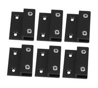 Gatuida 6 piezas Abrazaderas de Aluminio para Vidrio Clips Fijos Tipo H para Espejos y Carteles Acrílicos Soporte de Pared Negro con Diseño de Doble Orificio Grande Duradero y Estable