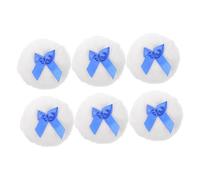 Gatuida 6 Piezas Borla de Polvo para Bebés de Aplicador de Polvo Facial con Mango en Forma de Lazo para Cara y Cuerpo Hecha de Material Esponjoso