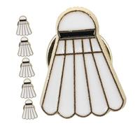 Gatuida 6 Piezas Broche De Bádminton Accesorios De Bádminton Pin De Insignia De Dibujos Animados Perno De Insignia Alfiler Lindo Pin Broche De Abrigo Aleación De Zinc Blanco