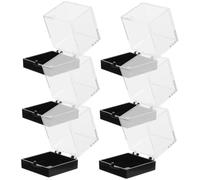 Gatuida 6 piezas Caja Plástica Transparente para Exhibición de Minerales y Piedras de Unidades Organizador Versátil para Colecciones y Joyas Ligera y Fácil de Abrir Fondo Negro