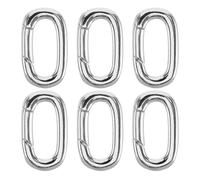 Gatuida 6 piezas Cierres Ovalados para Joyería Mosquetones Pequeños para Pulseras y Collares Broches Seguros y Resistentes para Hacer Bisutería DIY Plata Kit Creativo