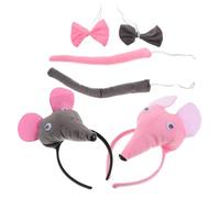 Gatuida 6 piezas Conjunto de Disfraz de Ratón para Adultos y Diadema de Orejas Hocico y Pajarita para y Celebraciones