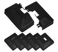 Gatuida 6 Piezas Cubierta Base del Poste Cubierta, Faldón Decorativo para Poste de Cerca, Plástico, Dividido, Modular, Negro, para Escaleras, Fácil Instalación y Retirada