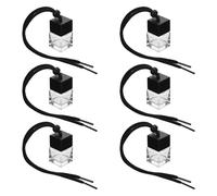 Gatuida 6 piezas Difusor de Perfume para Coche Botellas Colgantes Recargables de Vidrio Resistente Ambientador Neutralizador Olores para Coche Elegante y Compacto