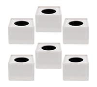 Gatuida 6 Piezas Estación de Micrófono Portátil de Plástico en Forma de Cubo para Estudio y Conferencias, en Color Blanco Que Muestra Credibilidad y Profesionalismo