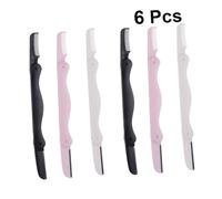 Gatuida 6 piezas Kit de Recortadora de Cejas Portátil con Cuchilla Doble Cara Diseño Plegable Seguro Mango Antideslizante para Mujer Facial y Depilación Precisa Casa y Exterior Sets
