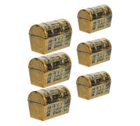 Gatuida 6 Piezas Mini Cofres del Tesoro Vintage para Decoración de Fiesta Pirata Miniatura para Casa de Muñecas Accesorios para Miniatura para Suministros de Fiesta