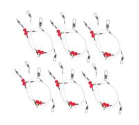 Gatuida 6 Piezas Nylon Fishing with Swivels Crimps Stainless Steel Hooks Flexible High Strength Saltwater Freshwater Rigging Kit